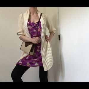 Forever 21 Purple Abstract Print Ruffle Dress